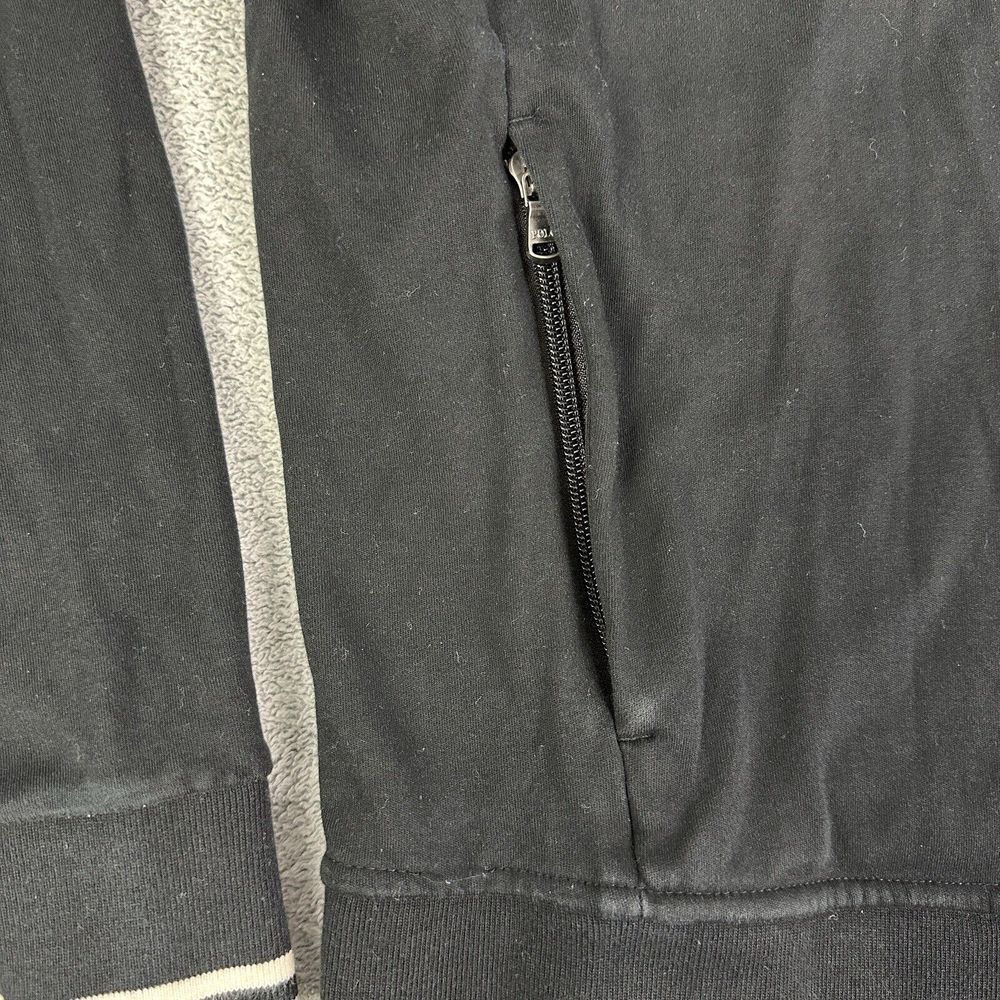 Polo Ralph Lauren Track Jacket Mens Large Double Knit Black Full Zip Red Pony - Picture 3 of 13